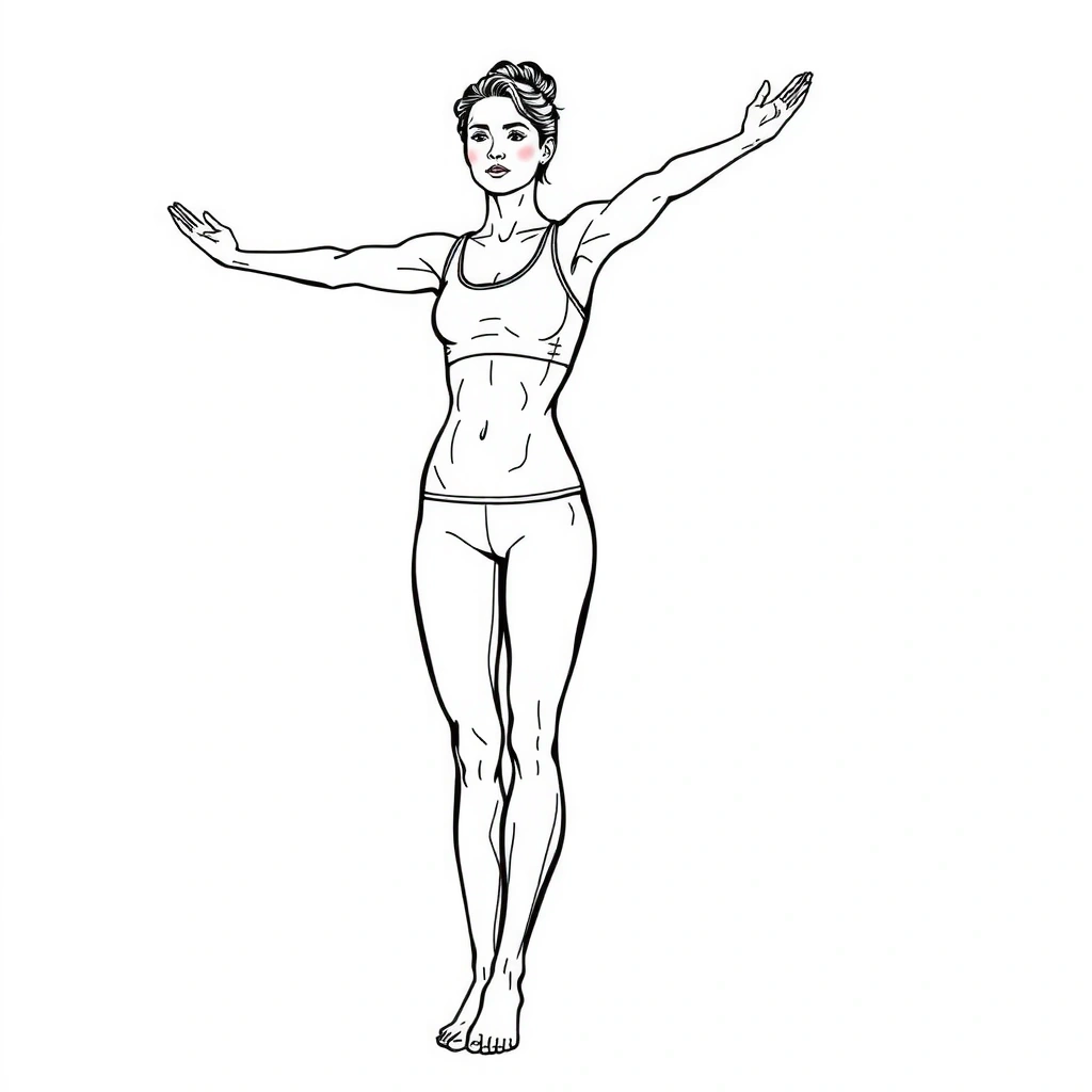 Illustration of a person in a dynamic Vinyasa flow pose