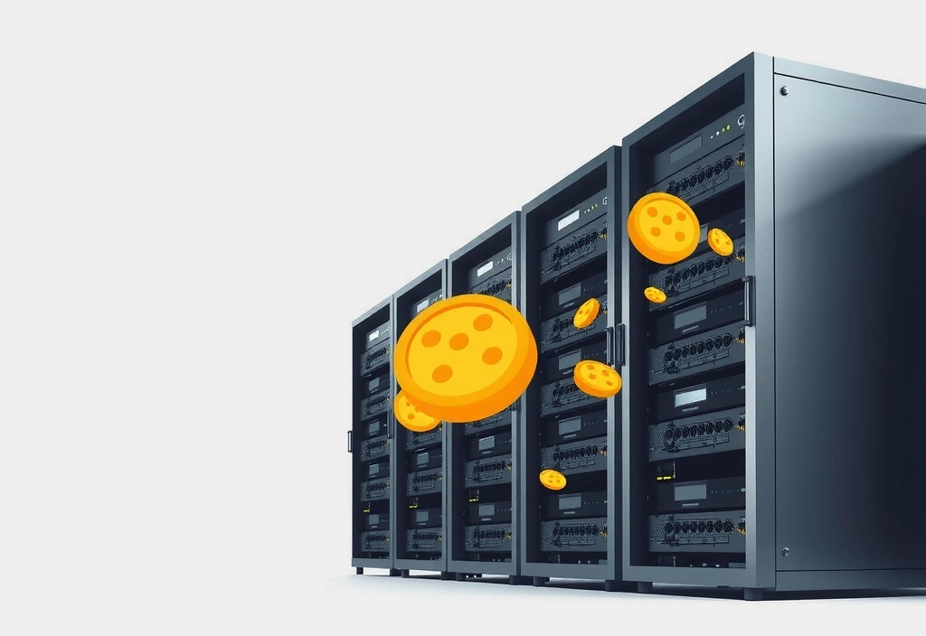 Digital cookies on a server rack