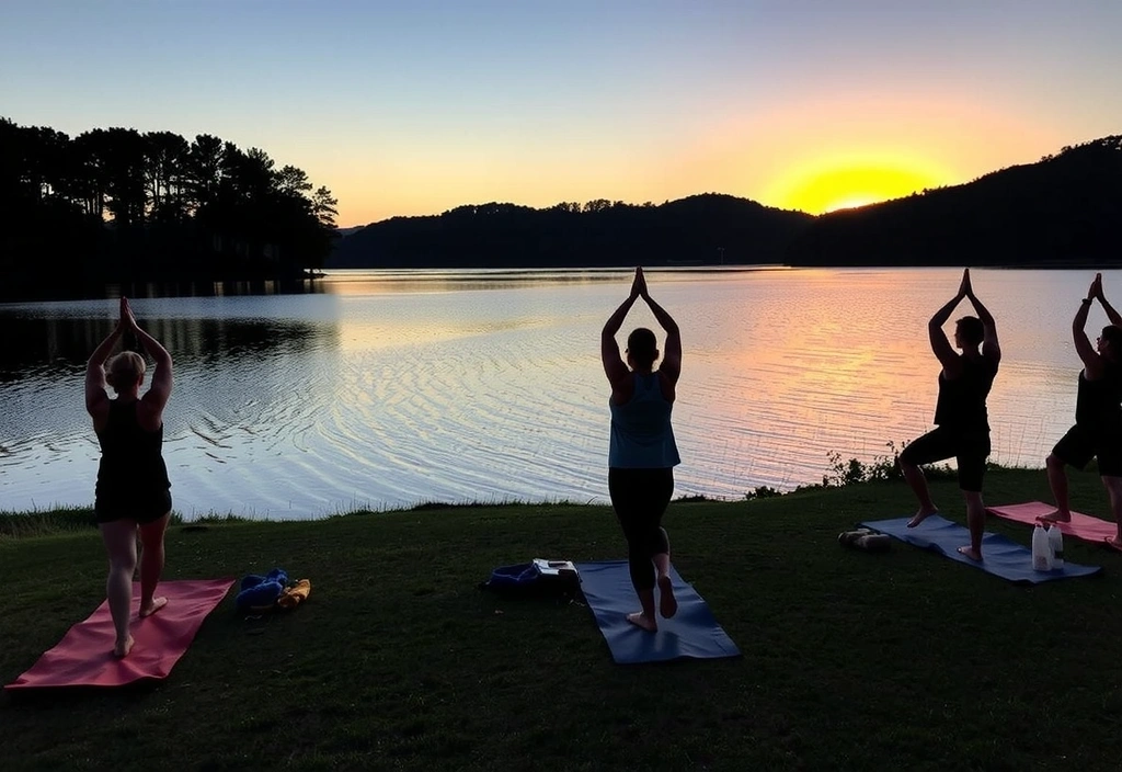Outdoor yoga class