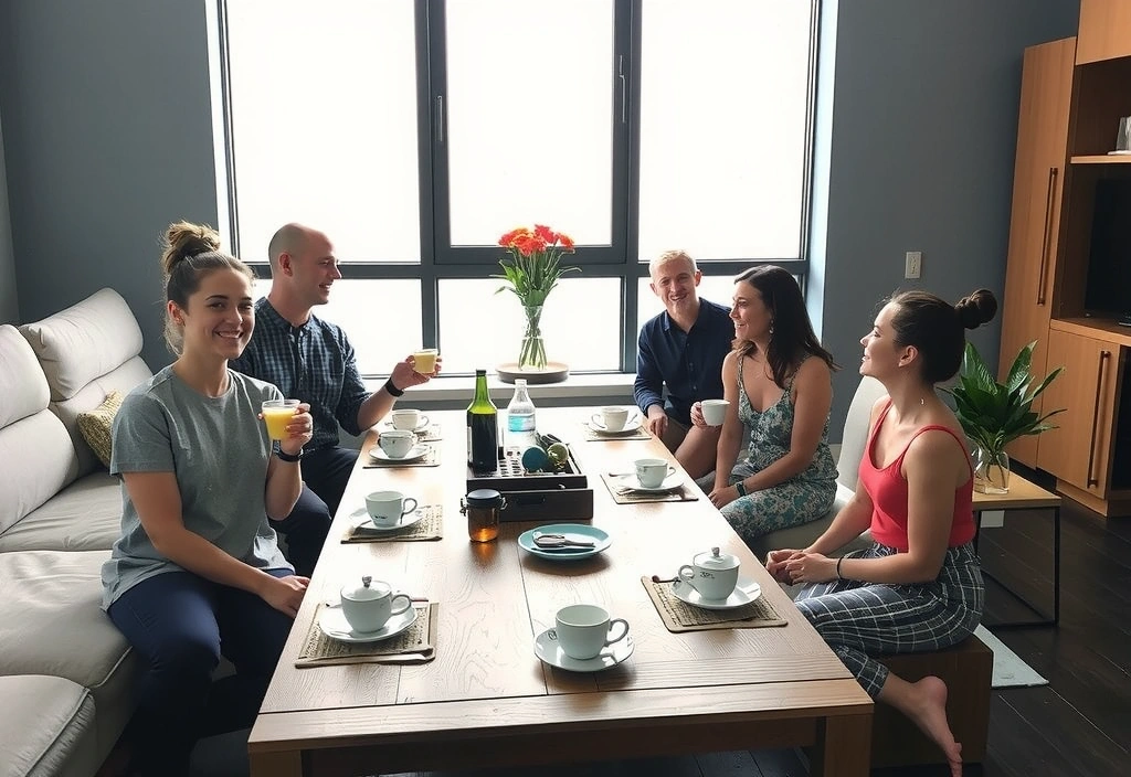 Post-yoga social gathering